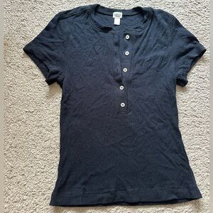 Doen Delicates Black Henley Tee